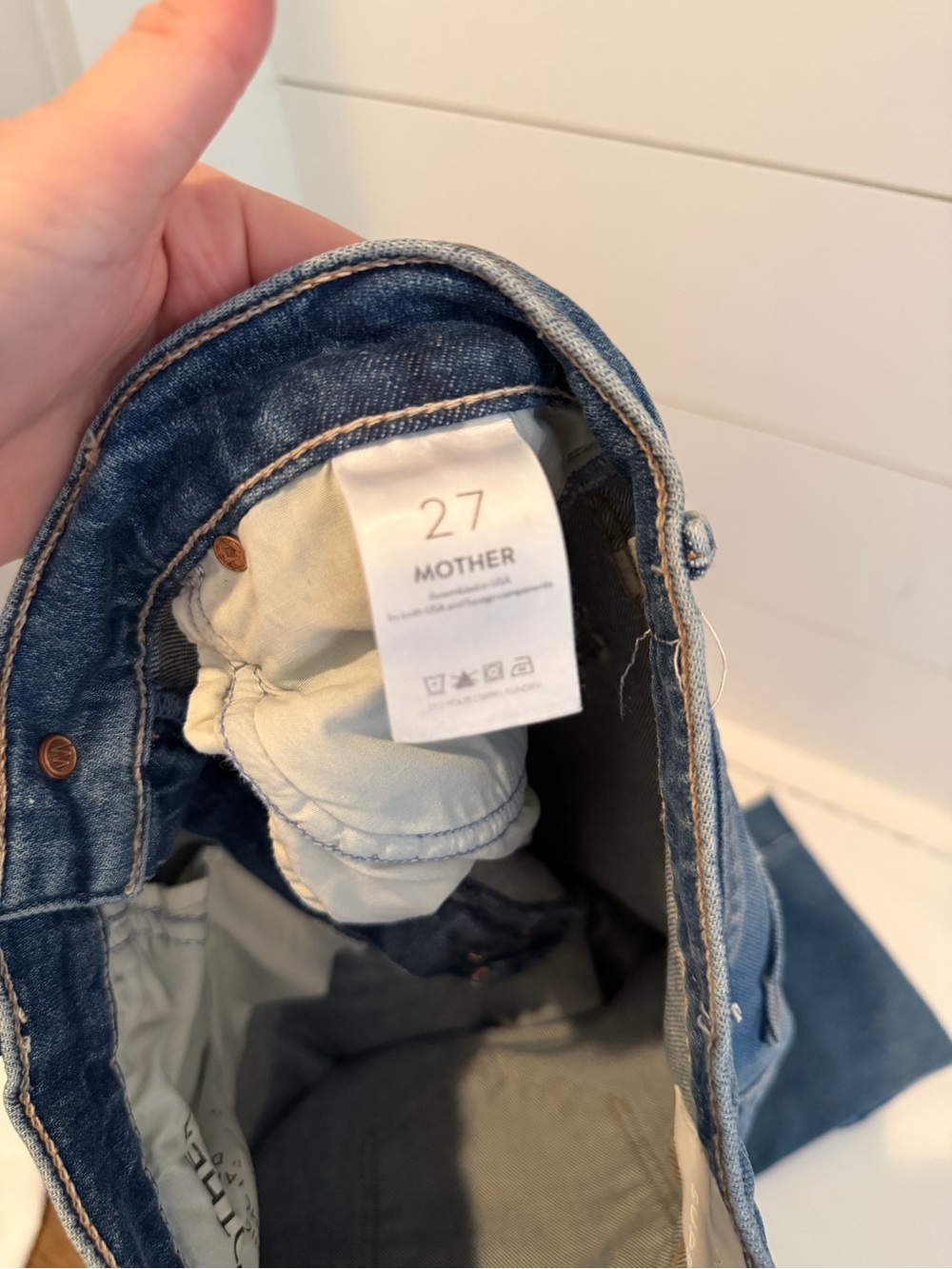 Mother Blue Denim Flare Jeans View 6